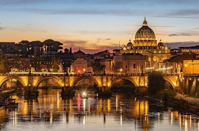 Tiber river and the vatican